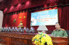 Đồng chí Đại tá Nguyễn Văn Thắng, Phó Giám đốc Công an tỉnh phát biểu tại Lê trao tặng tủ sách pháp luật