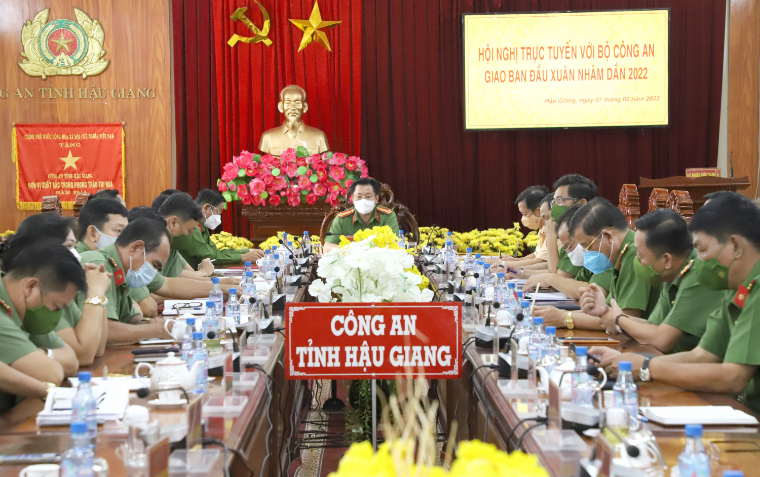 Quang cảnh Hội nghị tại Công an tỉnh Hậu Giang