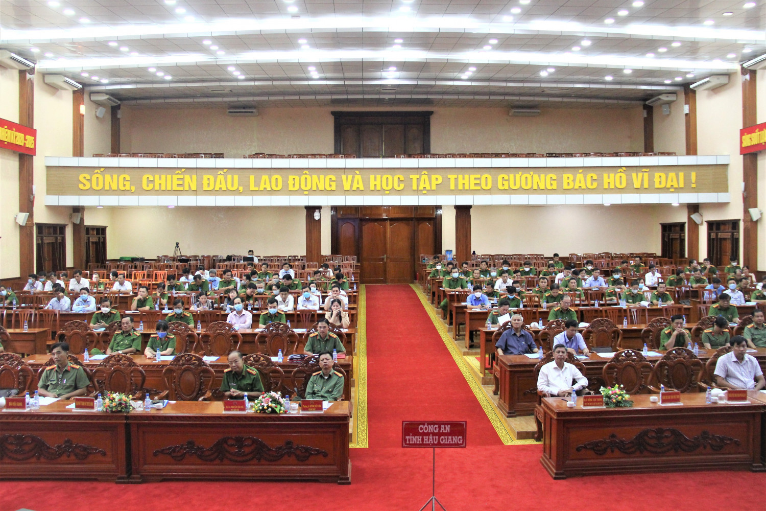 Quang cảnh Hội nghị tại Công an tỉnh Hậu Giang