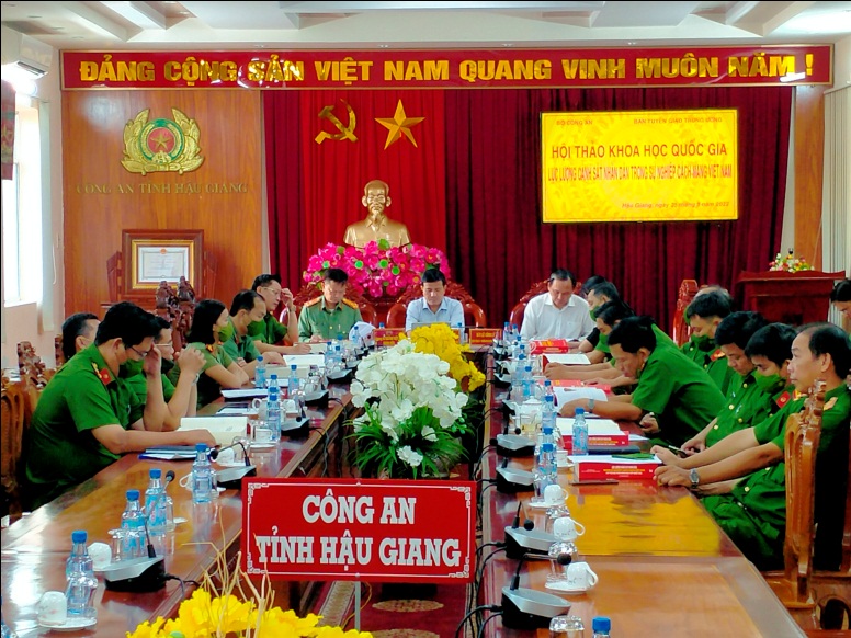Các đại biểu tham dự tại Công an tỉnh Hậu Giang