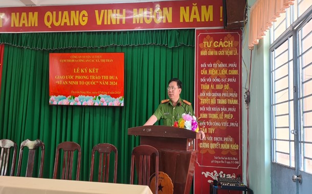 Đồng chí Thượng tá Ngô Văn Bé Sáu, Trưởng Công an huyện phát biểu chỉ đạo